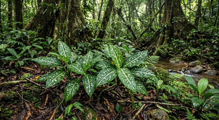Painted Drop Tongue (Aglaonema costatum)