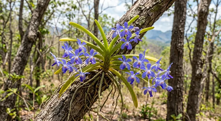 Hennis' Blue Vanda (Vanda coerulescens var. hennisiana)