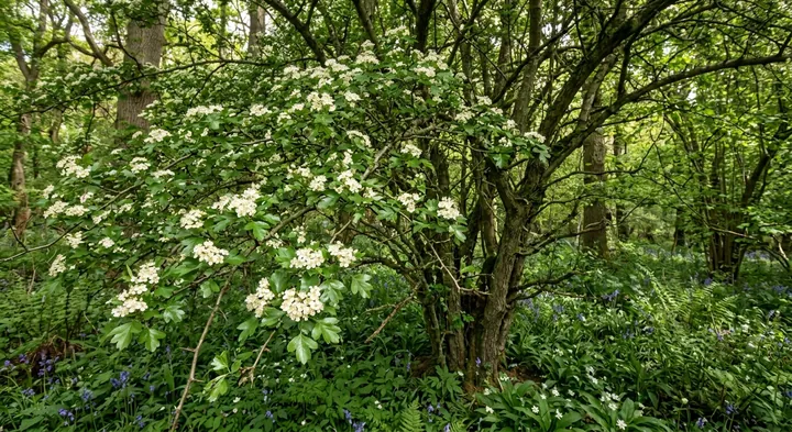 Midland hawthorn (Crataegus laevigata)