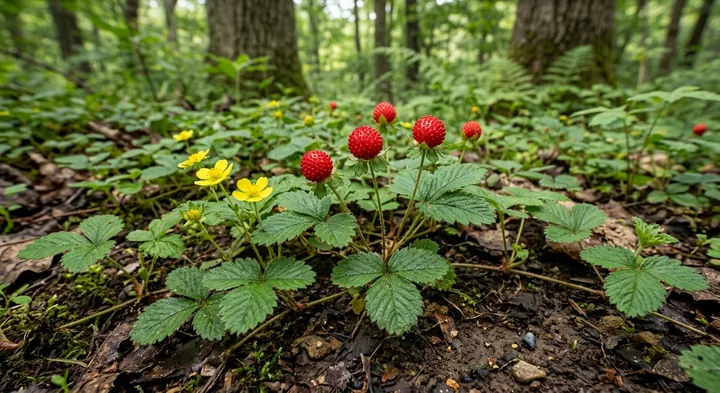 Mock Strawberry (Duchesnea indica)