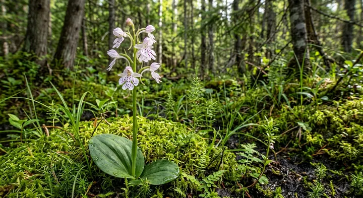 Roundleaf Orchid (Habenaria rotundifolia)