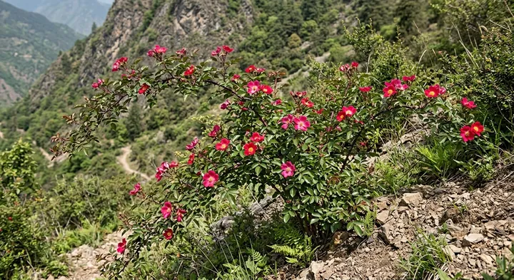 Rose Bush (Rosa chinensis)