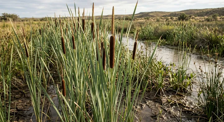 Narrowleaf cattail (Typha subulata)
